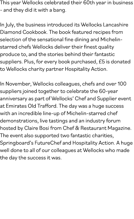 This year Wellocks celebrated their 60th year in business - and they did it with a bang  In July, the business introd   